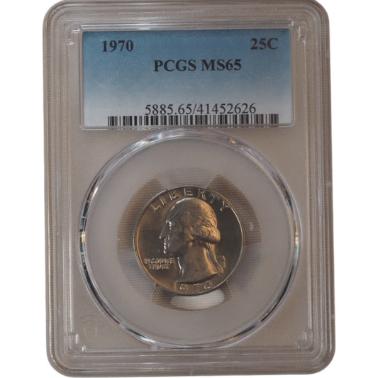 1970 Washington Quarter Coin PCGS MS65 Graded Obverse