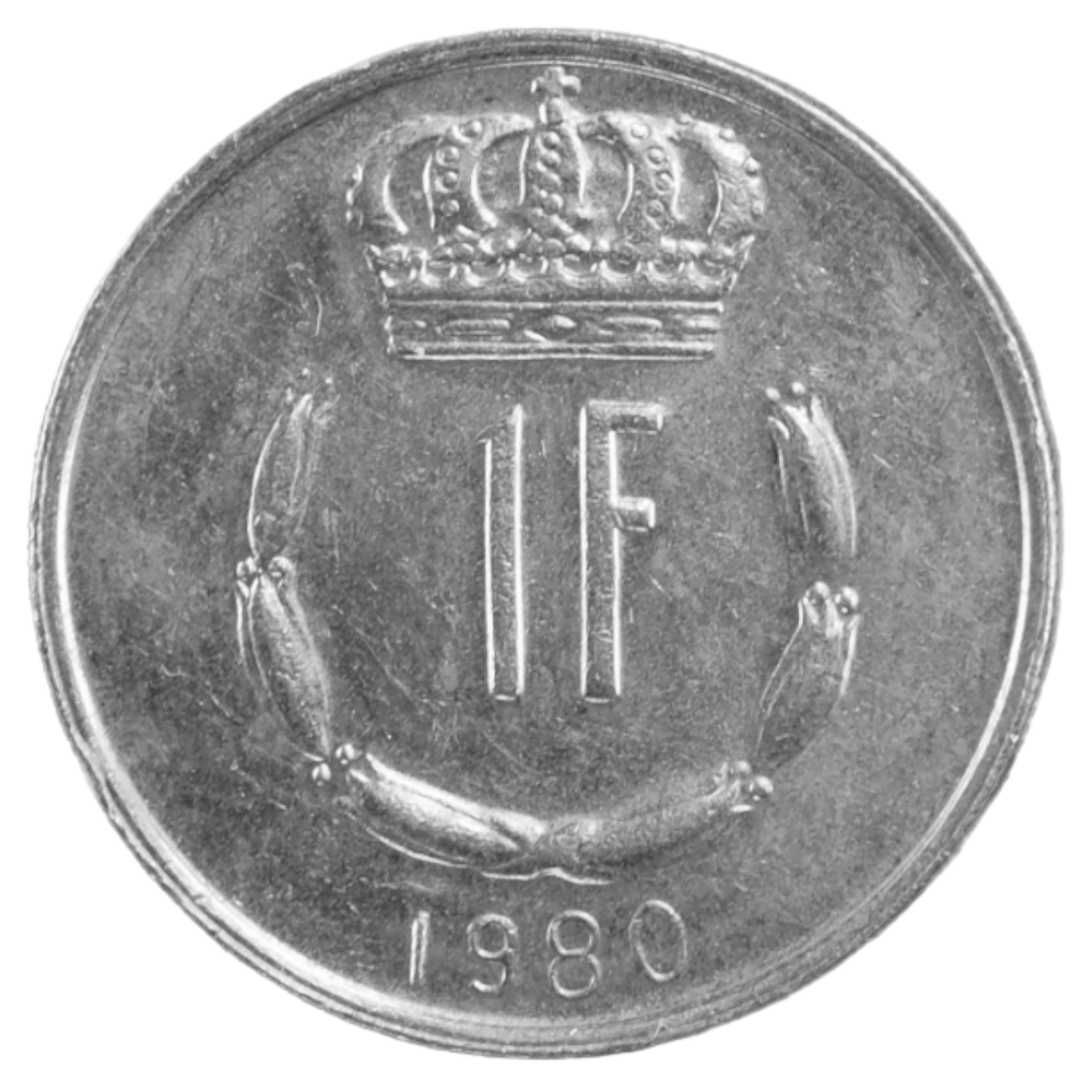 Luxembourg 1 Franc  1980 Coin   KM# 55