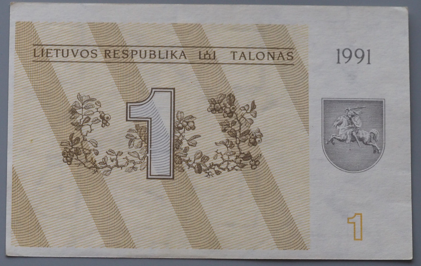 Market snapshot – Lithuania 1 Talonas 1991 banknote