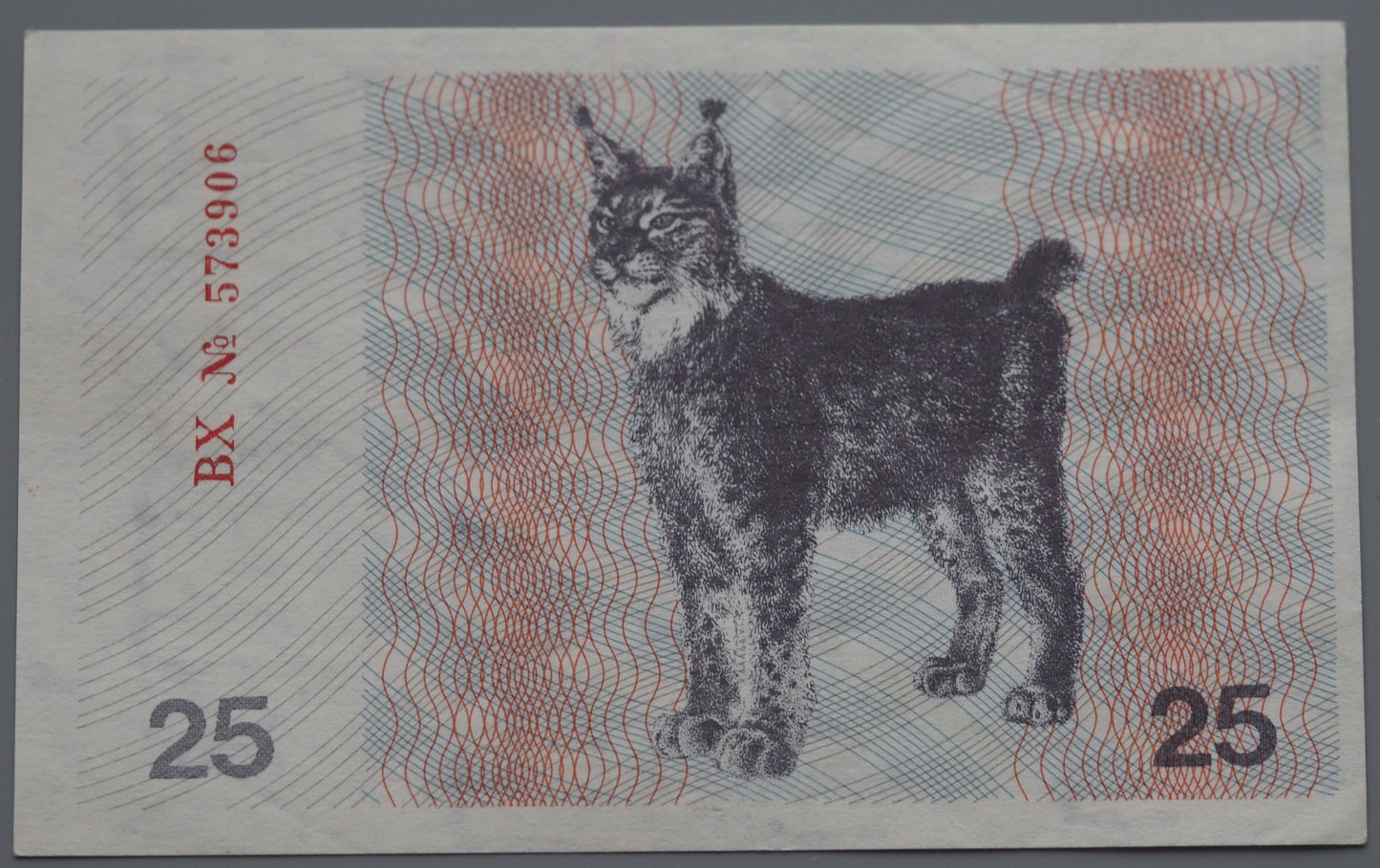 Market snapshot – Lithuania 25 Talonas 1991 banknote (lynx reverse, Pick 36)