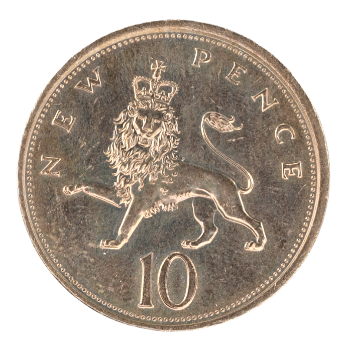 United Kingdom, Great Britain  10 New Pence 1975 Coin