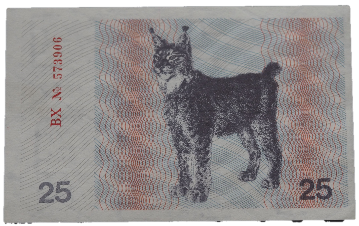 Market snapshot – Lithuania 25 Talonas 1991 banknote (lynx reverse, Pick 36)