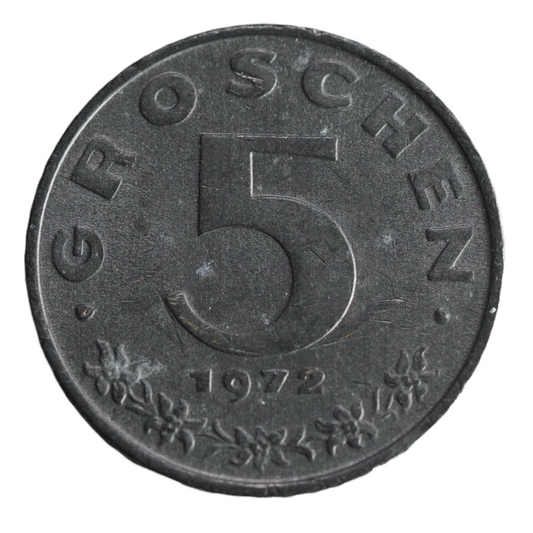 5 Groschen Austria 1972 Coin

