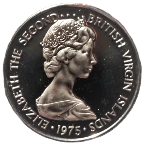 British Virgin Islands 5 Cents 1975 Proof Coin, KM# 2
