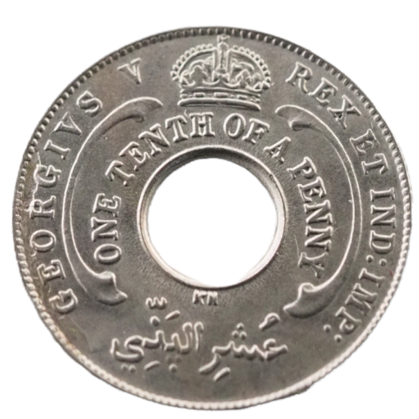 British West Africa 1/10 Penny Coin (1907-1968), Copper-Nickel
