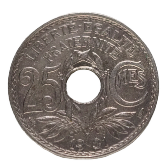 France 25 Centimes 1931 TTB Coin Copper-Nickel