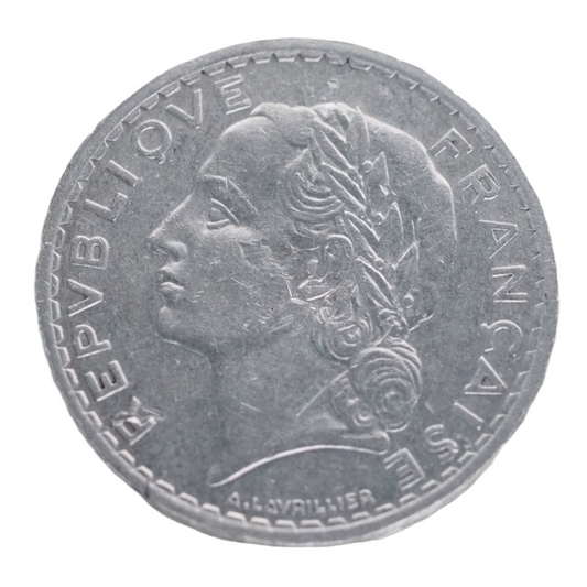 France 5 Francs 1945 Coin KM# 888b Aluminium