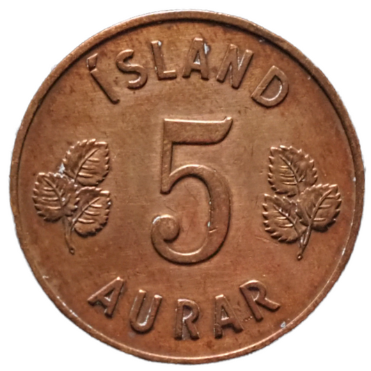Iceland 5 Aurar 1946 Coin Obverse