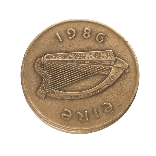 Ireland 20 Pence 1986 Coin Obverse Nickel Bras