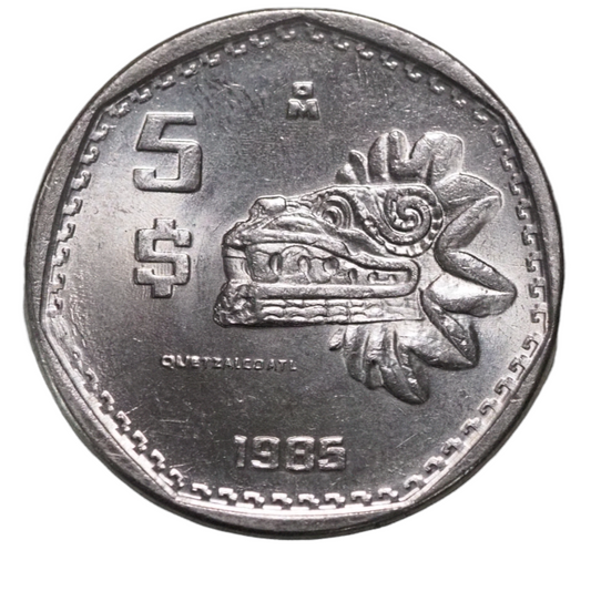 Mexicanos 5 Pesos 1985 Coin
