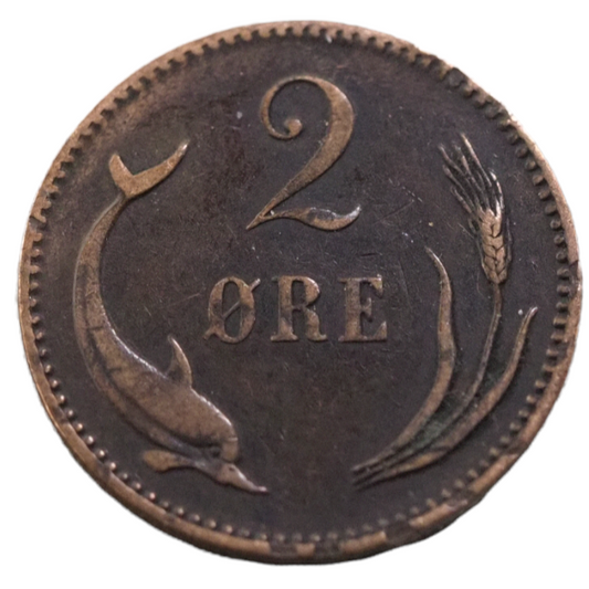 Denmark, 2 Ore- Christian IX 1883 Coin