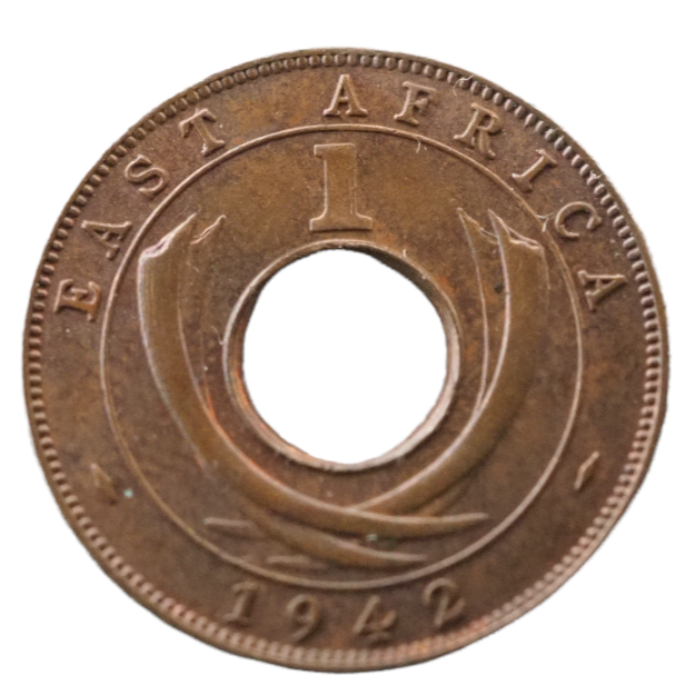 1942, East Africa, George VI One Cent Coin