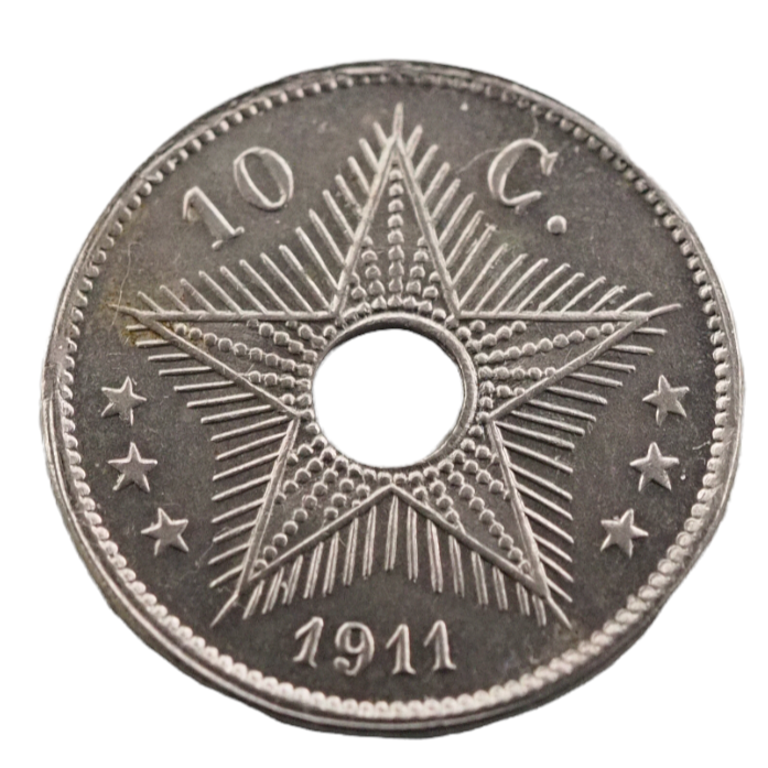 Belgian- Congo 10 Centimes  1911 Coin  UNC