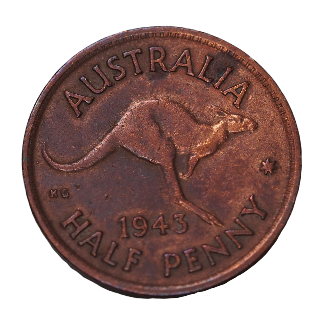 Australian 1943 Half Penny Coin