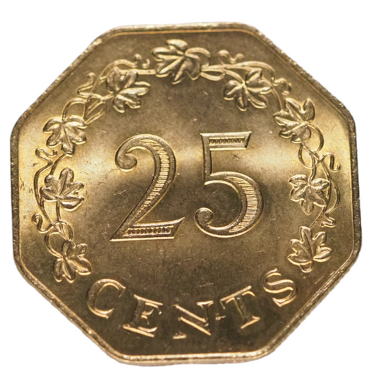Malta 25 Cents 1975 Coin