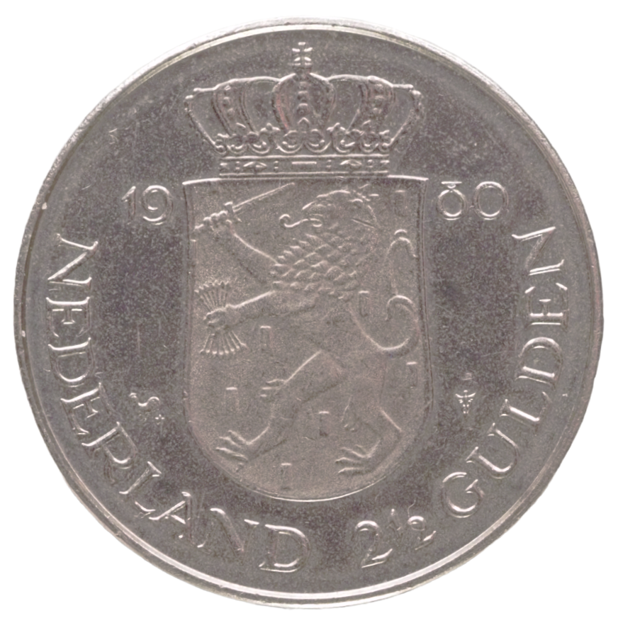 Netherlands  2-1/2 Gulden- Betrix,  1980  Coin   KM# 201