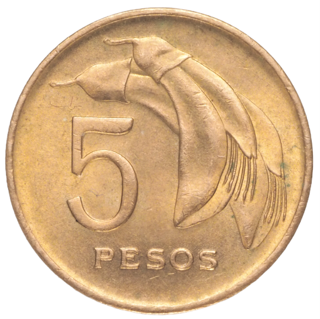 5 Pesos Uruguay 1968, Latin America Coin  KM# 50