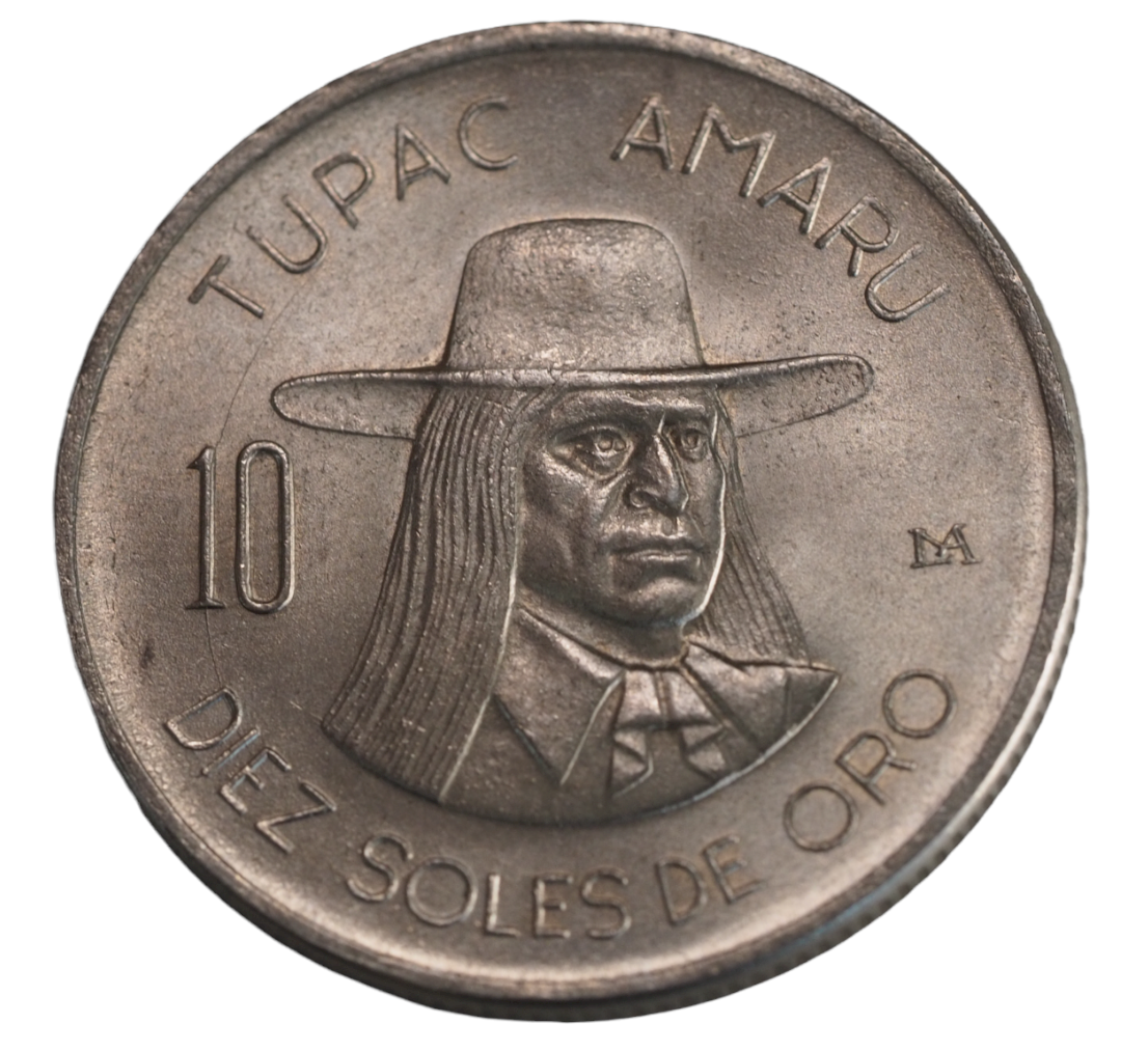 Moneda Tupas Amaru 10 Soles De Oro 1972 Peru