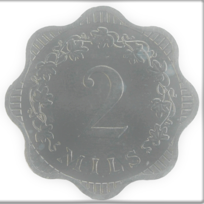 2 Mils  Malta  1972 Coin    KM# 5