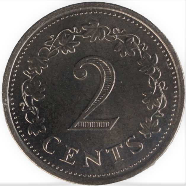 2 Cents Malta 1972 Coin   KM# 9