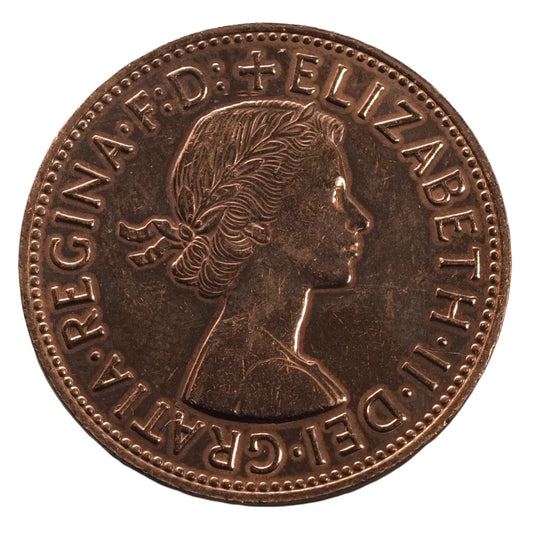 1964 United Kingdom British Elizabeth II Coin- One penny