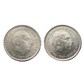 Spain,  5 PTAS, 1957 [57]; 1957 [77] Francisco Franco Gaudillo De Espana Coins  # 002