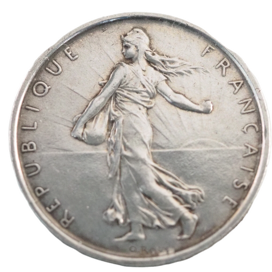 France, 5 Francs  * LIBERTE EGALITE FRATERNITE*  1964 Silver Coin  N # 926