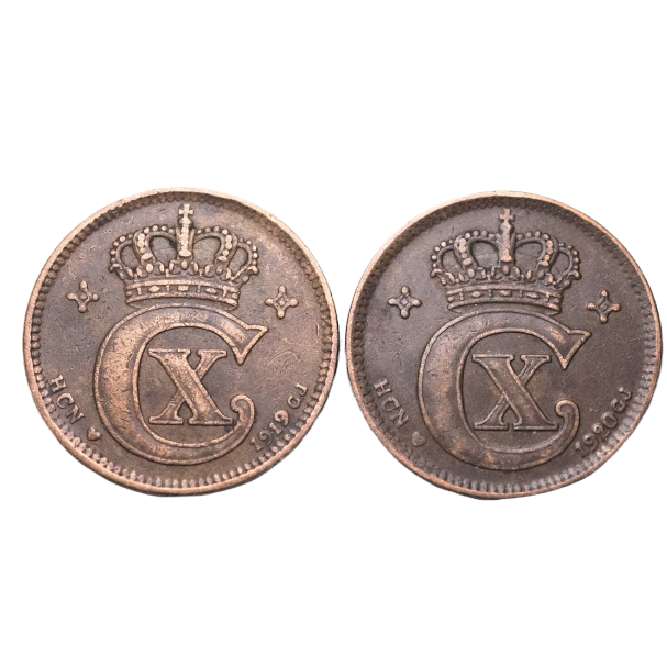 Denmark 2 Ore 1919; 1920 Coins