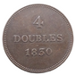 Guernsey, 4 Dobles 1830, about uncirculated ,trace lustre  Coin   N# 8781