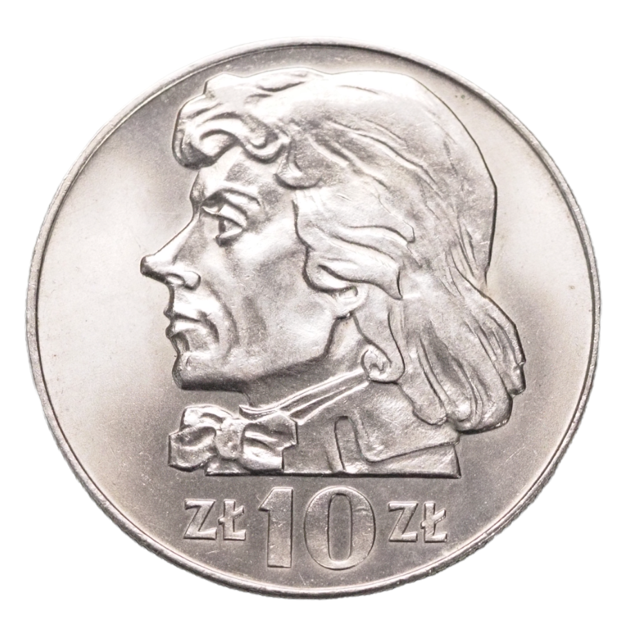 Coin, Poland 10 zl  T. Kosciuscko 1969 ( about uncirculated trace lustre)