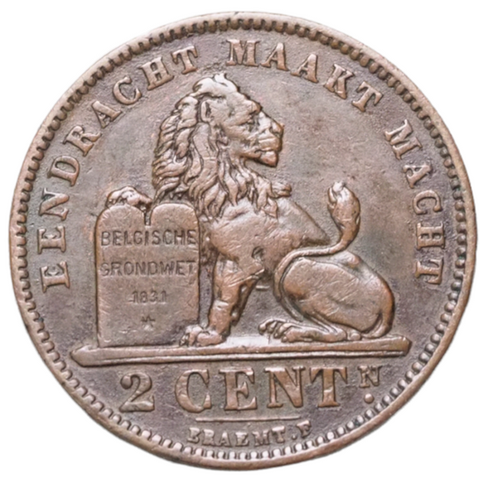 Coin, Belgium, 2Centimes 1905  N# 6160