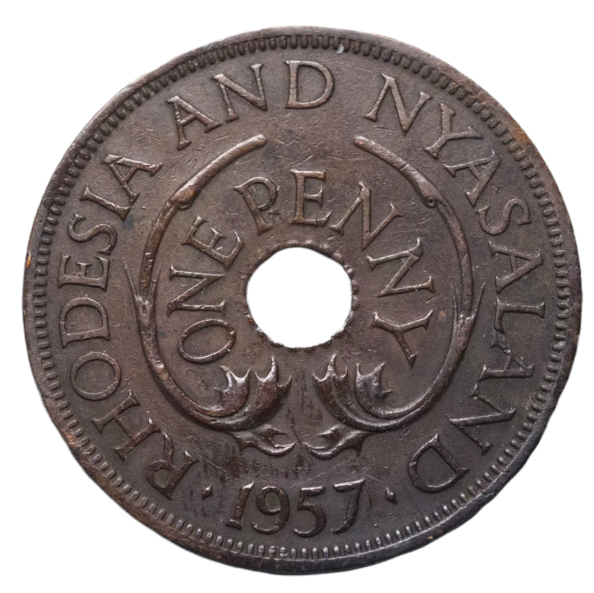 RHODESIA  and Nyasaland Penny 1957 Coin      KM#2