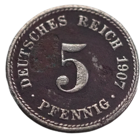 5 Pfenning, Germany 1907 A Coin