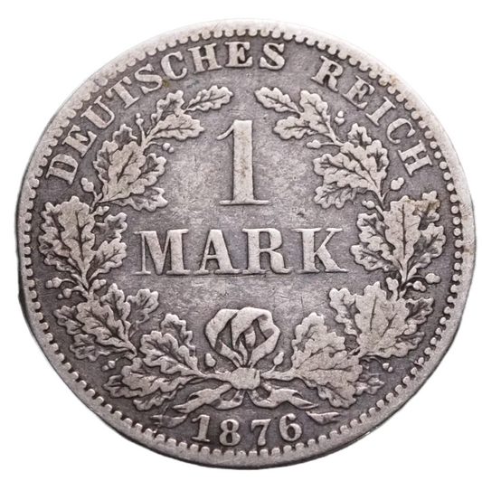 Germany 1 Mark 1876  Silver  Coin,  VF