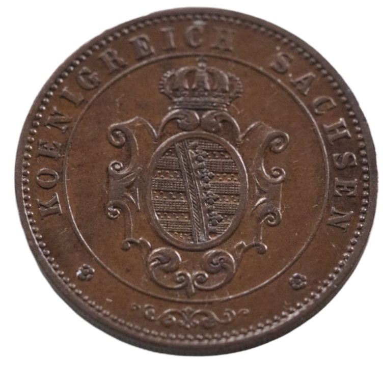 1869B- Kingdom of Saxony, 5 Pfenning Coin