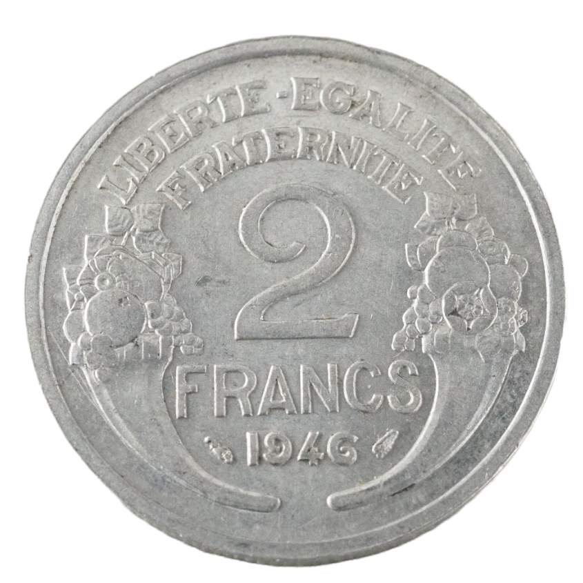 France, 2 Francs 1946 Coin     KM# 886a