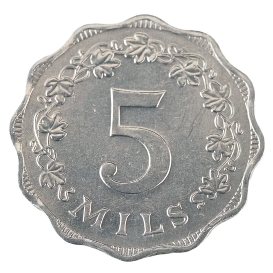 Malta, 5 Mils  1972 Coin     KM# 7  UNC