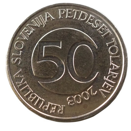 50 Tolarjev, Slovenia 2003 UNC Coin,  KM #52