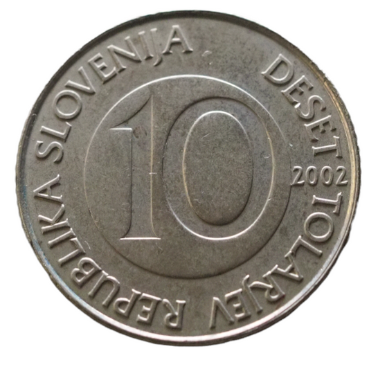 10 Tolarjev, Slovenia 2002 UNC  Coin