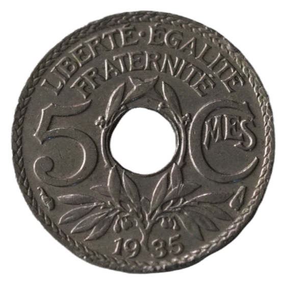 Coins, 5 Centimes, France 1935