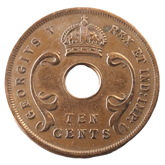 10- Ten Cents 1922, Vintage EAST AFRICA  Coin    KM# 19