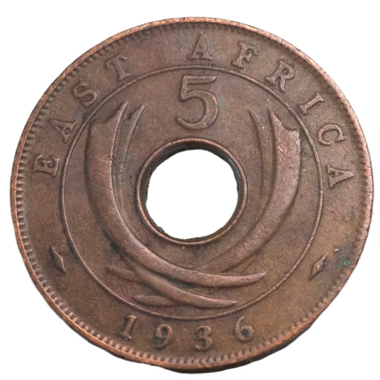 East Africa,  Edward VIII 5 Cents  1936,   KM# 18  Coin