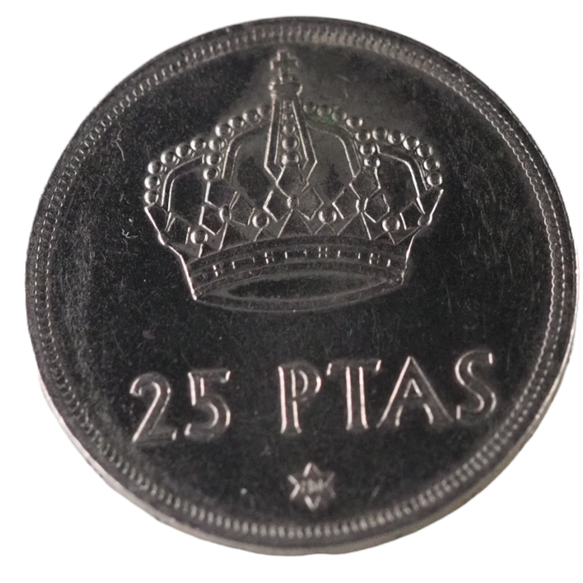 Spain, 25 Pesetas, 1975[80] Cameo Proof- Una Grande Libre Coin