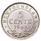 Newfoundland( Canada )  5 Cents 1941 Silver Coin,   KM# 19