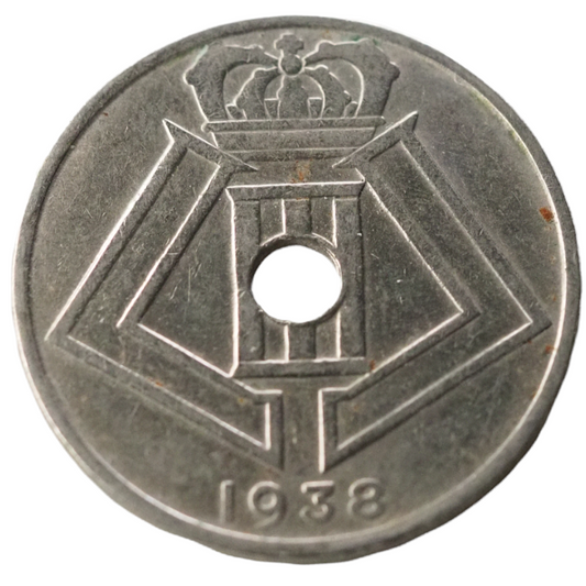 25 Centimes, Belgium 1938 Coin