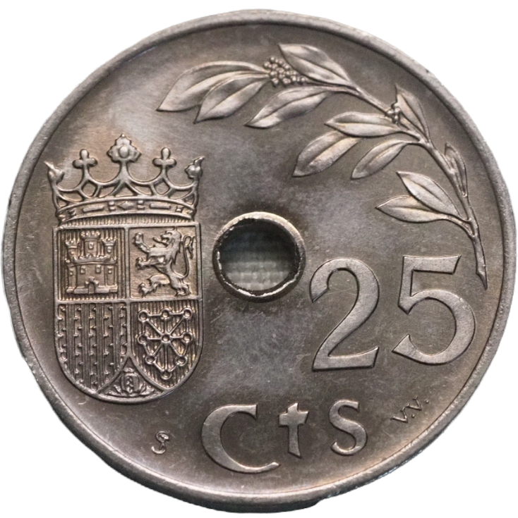 Spain, 25 Centimos-2nd  1937,  Triumphant Year Coin   KM# 753  UNC