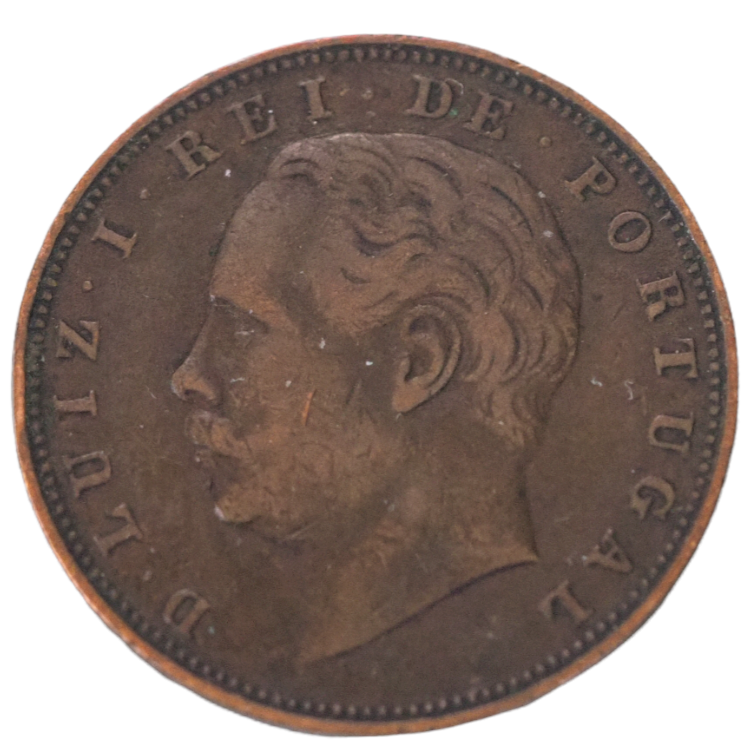 Portugal, Luiz I 1883 10 X Reis Coin   KM# 526