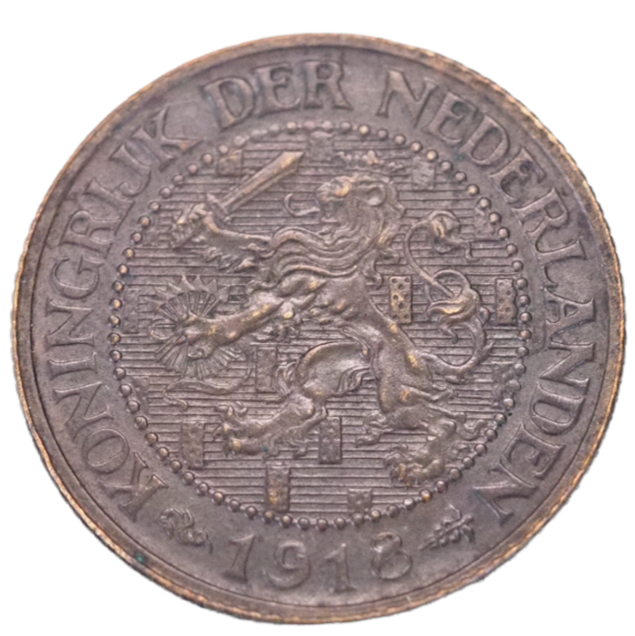 Coin- Netherlands- Vilhelmina I - 2 1/2 Cents  1918  Coin    KM# 150