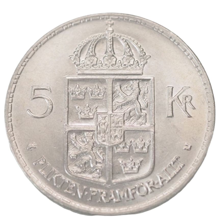 Sweden,  5 Kronor  Gustaf VI Adolf  1972 Coin     KM# 846  UNC