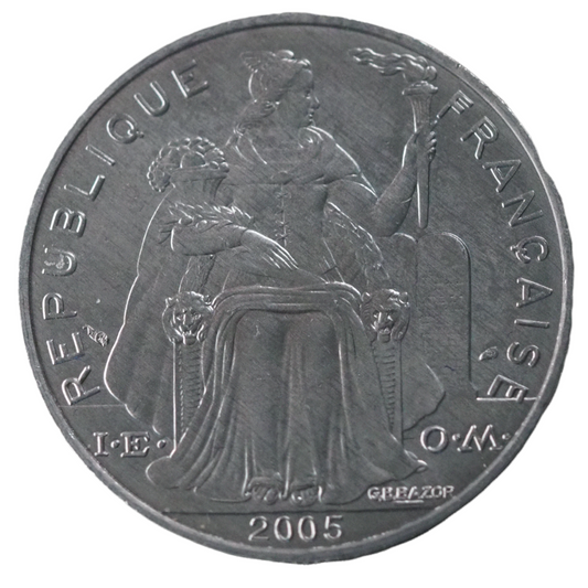 France 2005 French Polynesia 5 Francs, MS 65-67, Numista Rarity index: 4%, Type 2 Coin